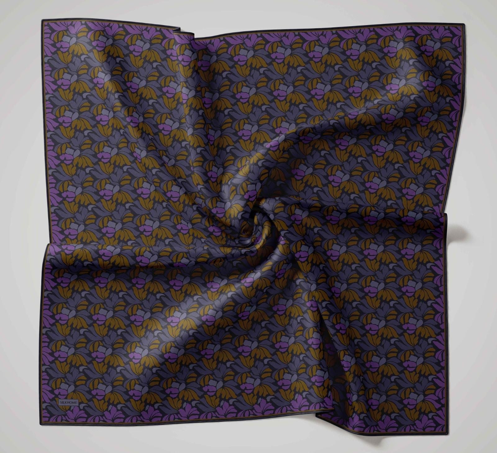Silk Home Soft Eşarp IST Lacivert Soyut Desen