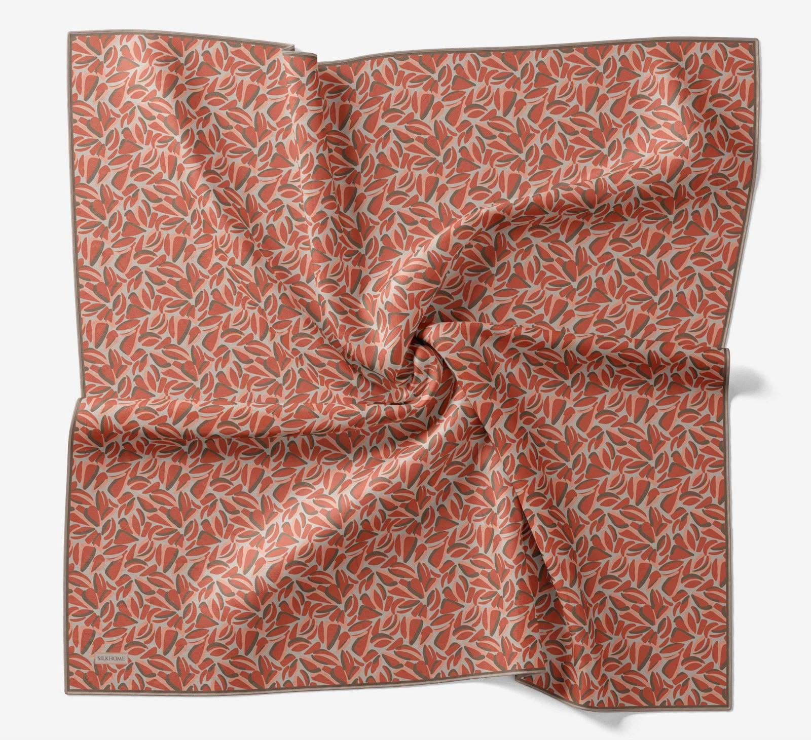 Silk Home Soft Eşarp Nar Çiçeği Geometrik Desen