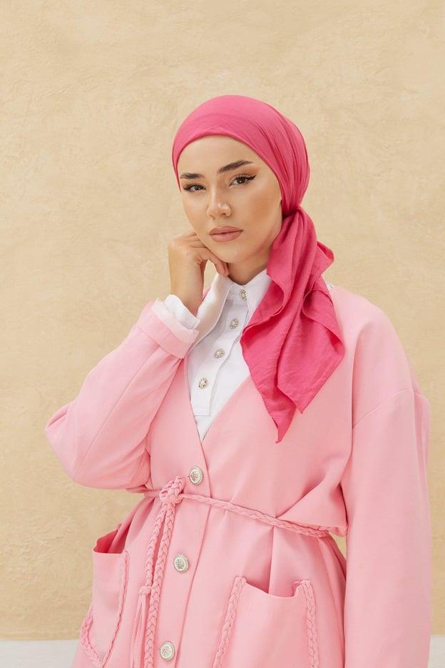 Silk Home Tensel Aerobin Eşarp 03038 Fuşya Pembe Düz Renk