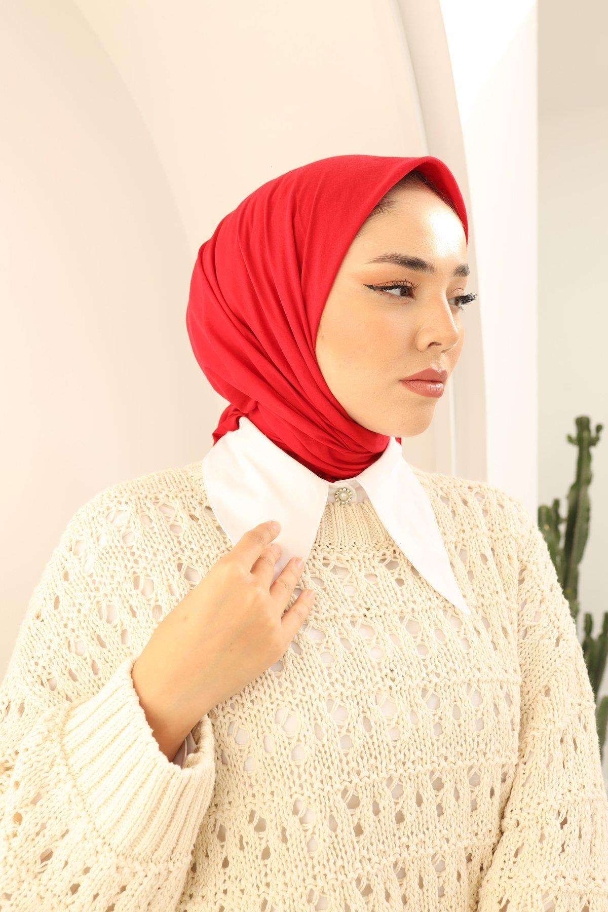 Silk Home Tensel Aerobin Eşarp 36808 Kırmızı Düz Renk 