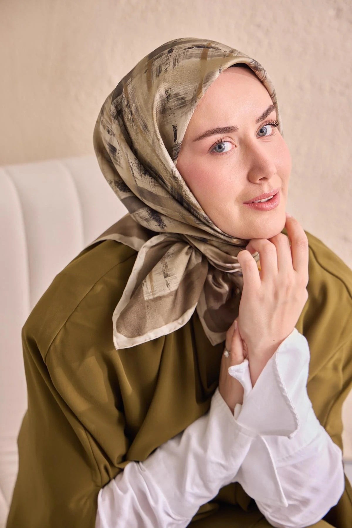 Silk Home Tivil İpek Eşarp 11527 - 01 Yeşil Batik Desen 