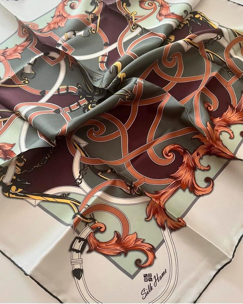 Silk Home Tivil İpek Eşarp IST11436-09  Yavruağzı Karışık Desen