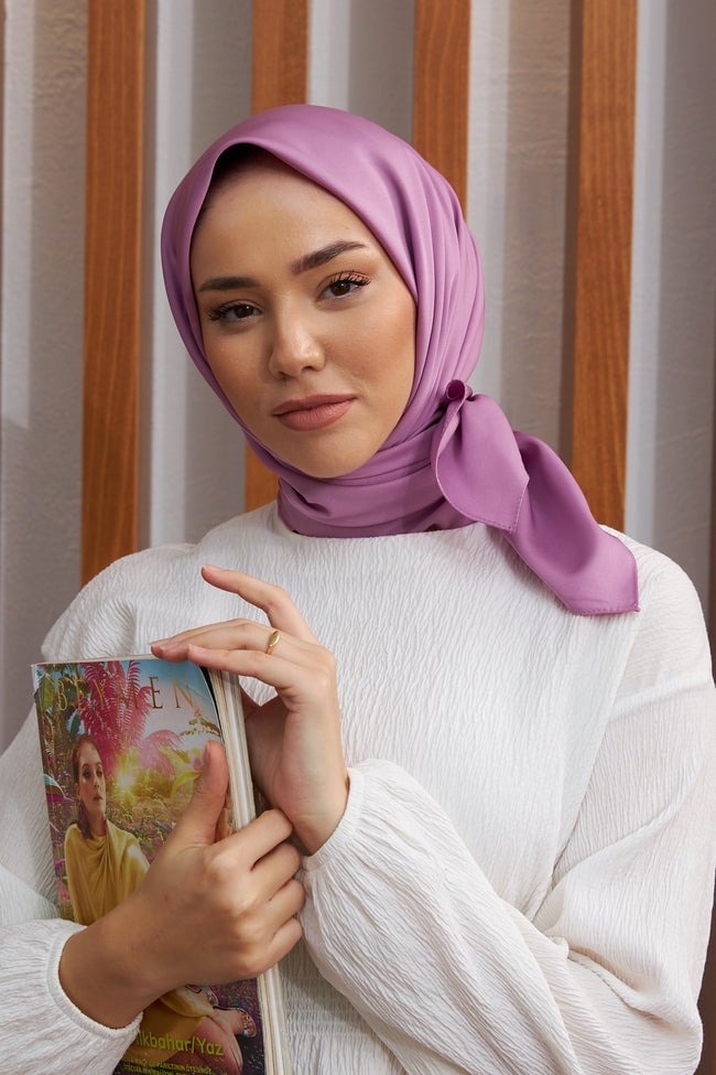 Silk Home Tivil Polyester Eşarp IST 11343-12 Leylak Düz Desen