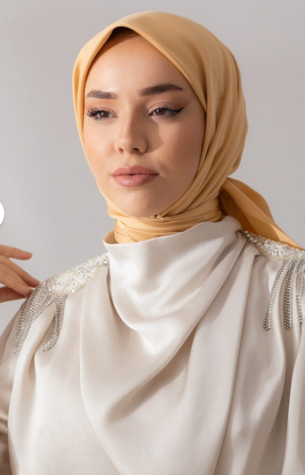 Silk Home Tivil Polyester Eşarp IST 11343-07 Gold Düz Desen