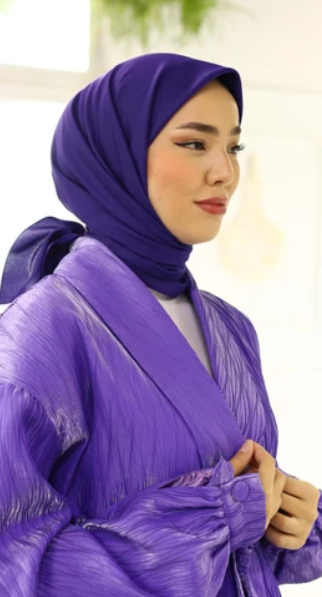 Silk Home Tivil Polyester Eşarp IST 11343-06 Mor Düz Desen