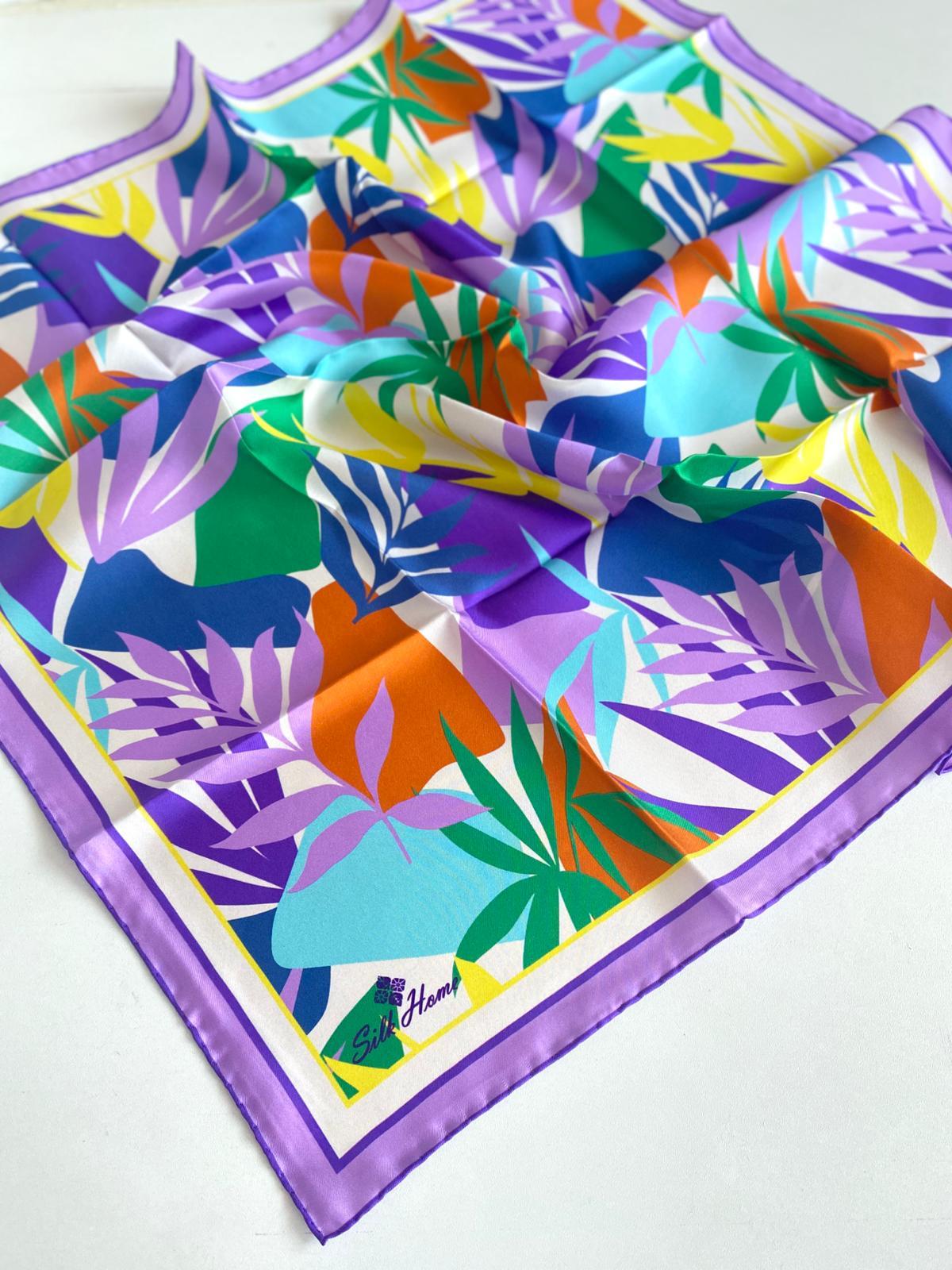 Silk Home Tivil Saf İpek 11406-17 Mor Karışık Desen