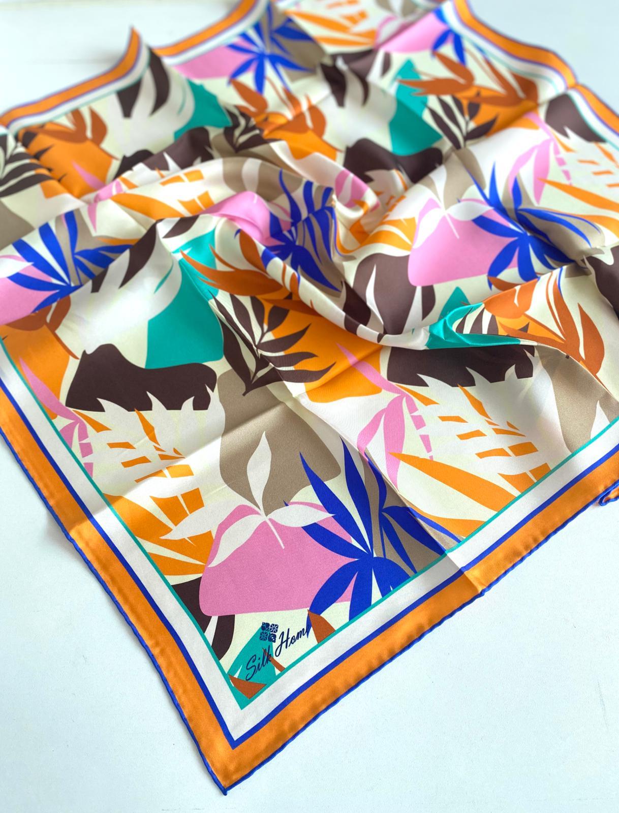 Silk Home Tivil Saf İpek 11406-37 Mavi Karışık Desen