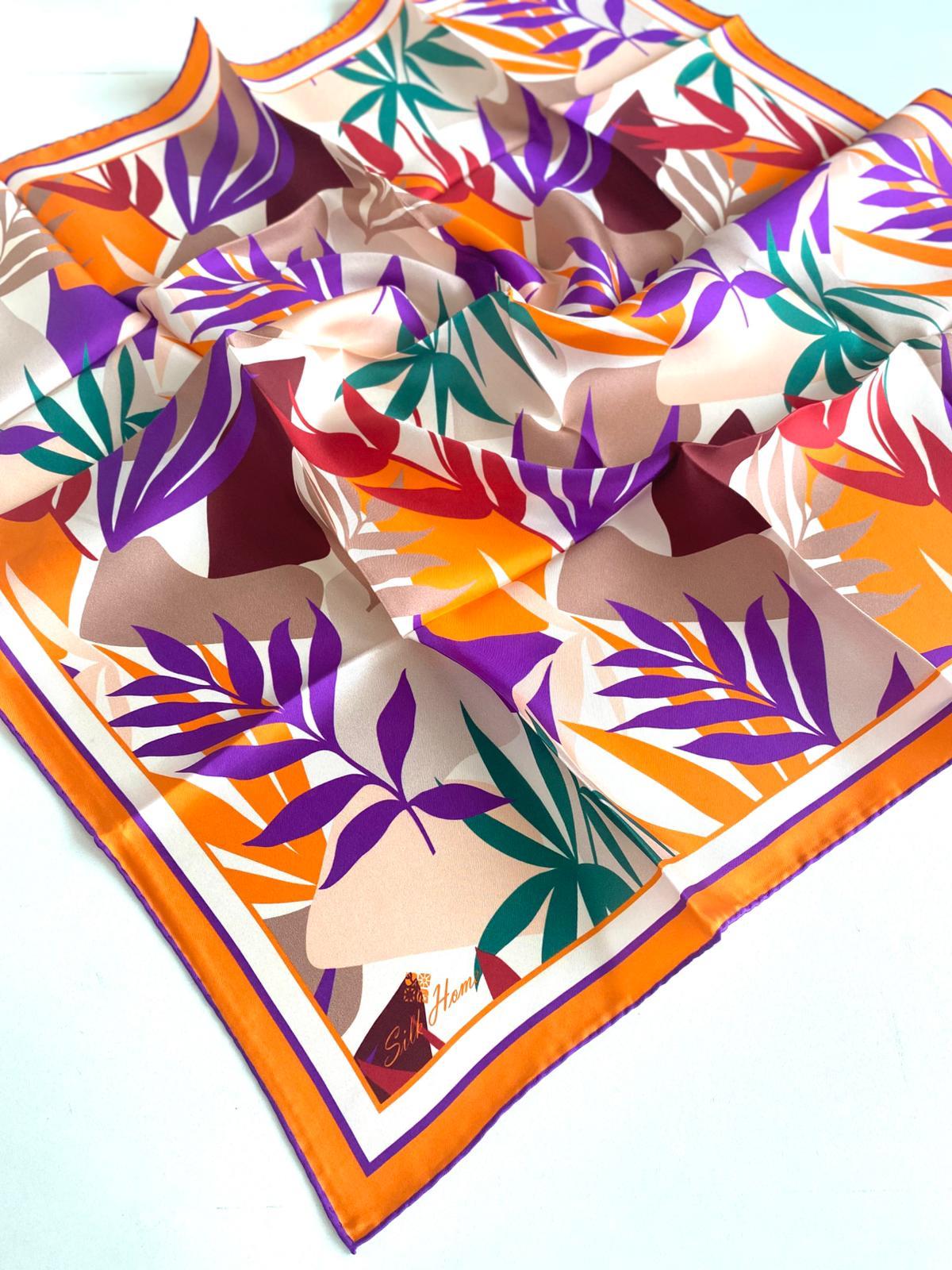 Silk Home Tivil Saf İpek 11406-41 Turuncu Karışık Desen