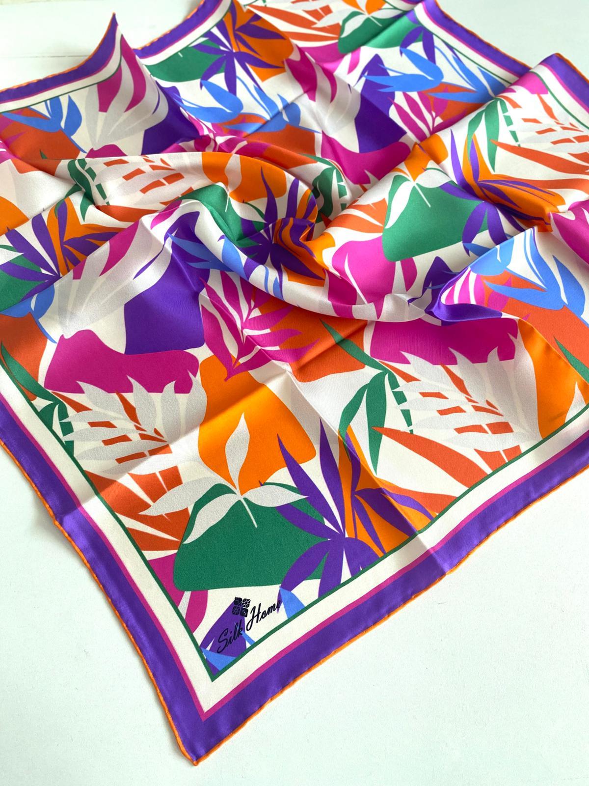 Silk Home Tivil Saf İpek 11406-48 Mor Karışık Desen