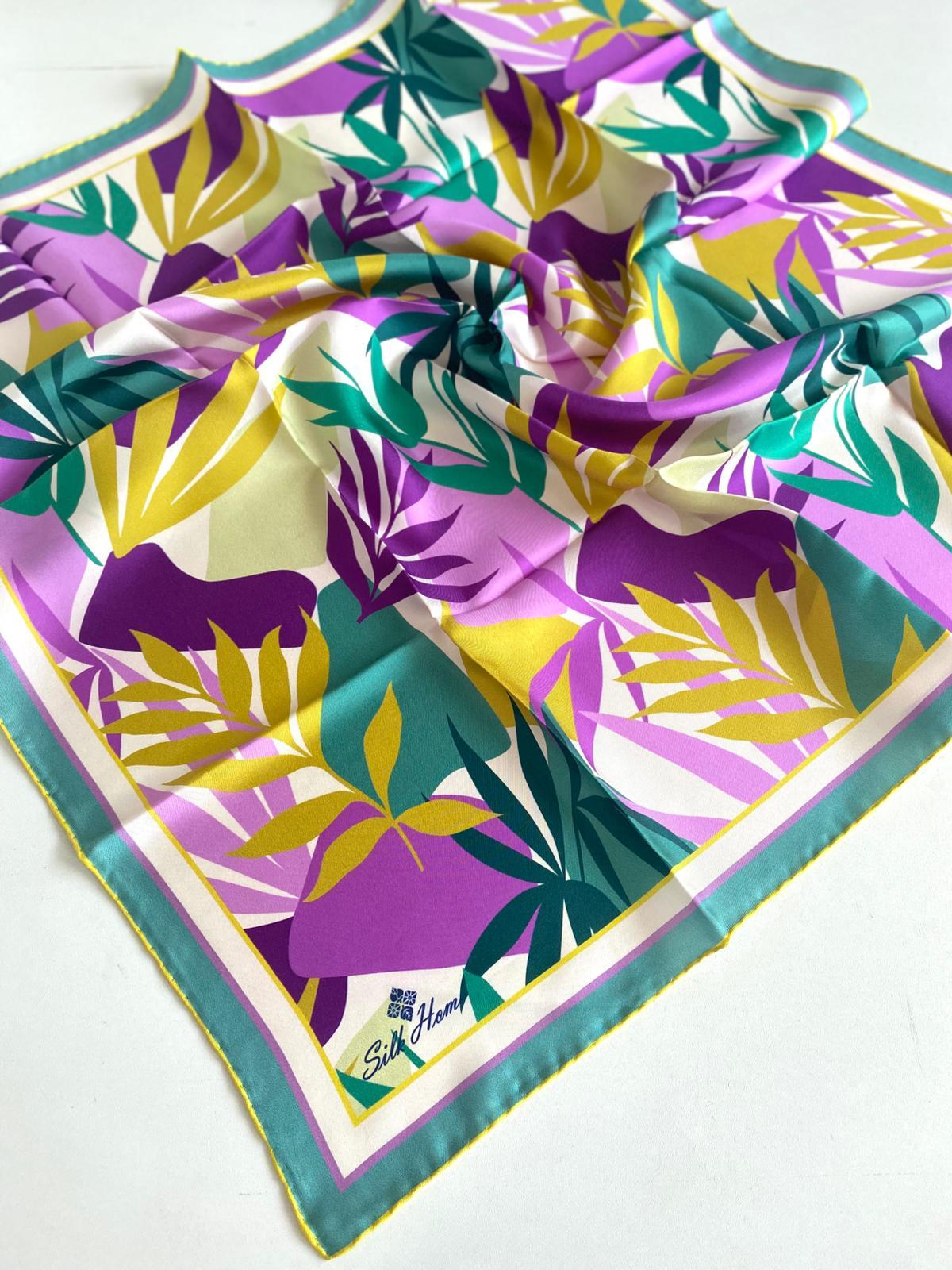 Silk Home Tivil Saf İpek 11406-627 Yeşil Karışık Desen