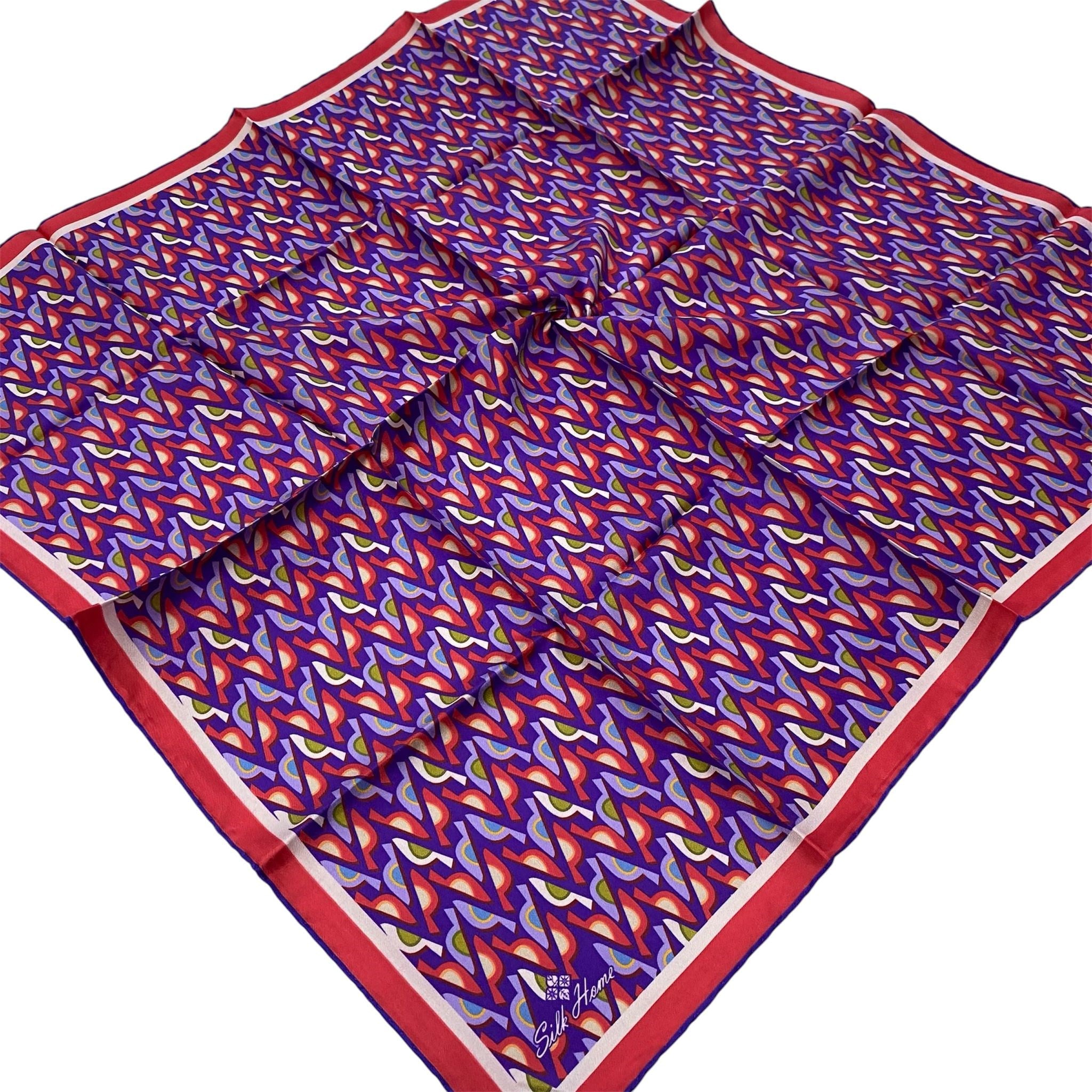 Silk Home Tivil Saf İpek 11413 - 21 Mor Geometrik Desen