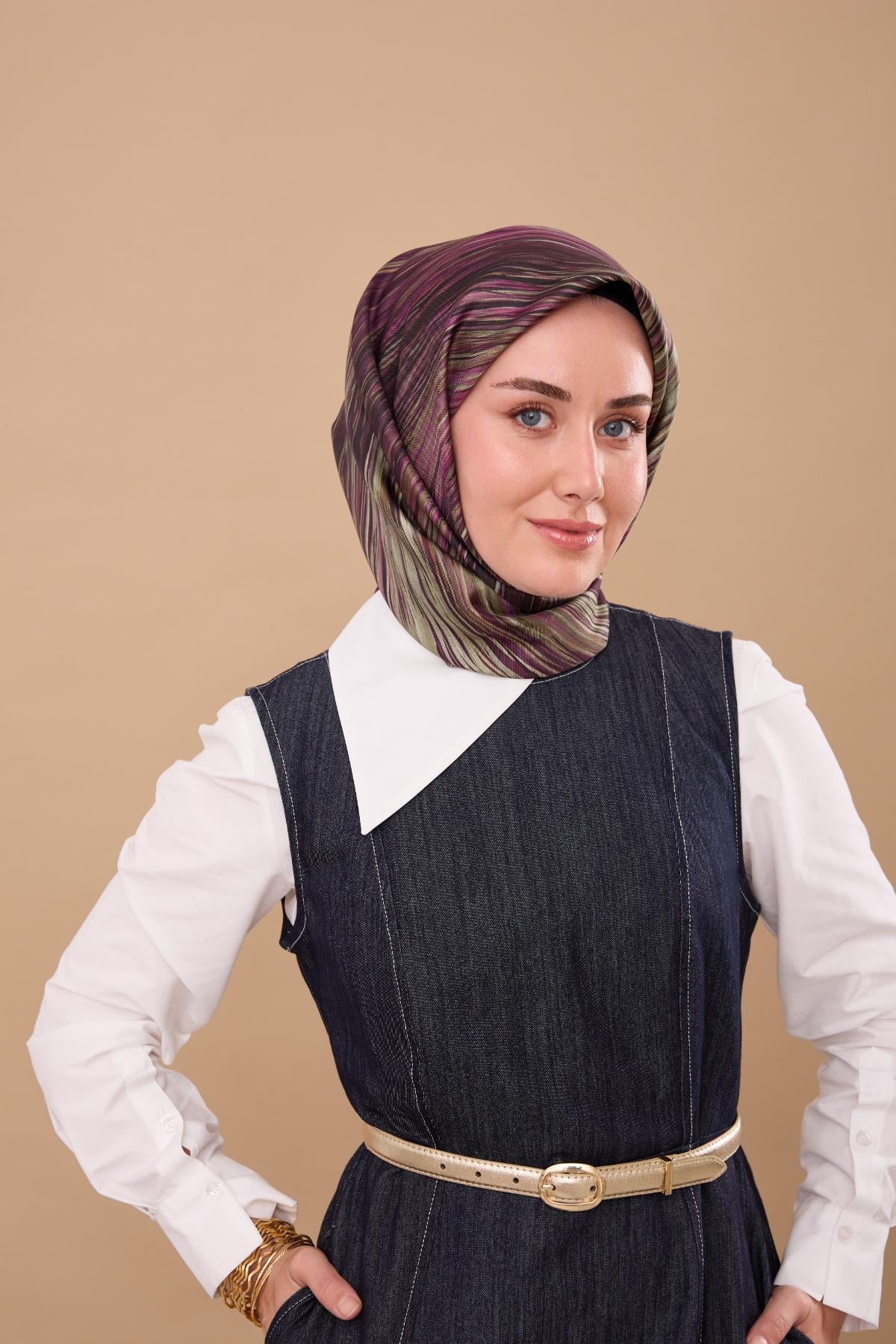 Silk Home Tivil Saf İpek 11484 - 29 Mor Çizgi Desen