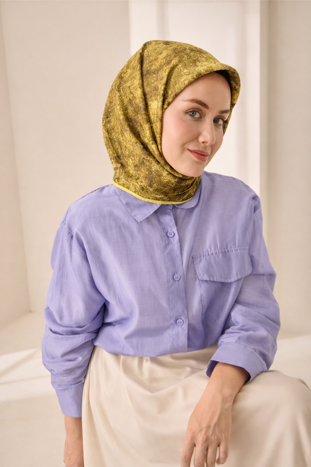 Silk Home Tivil Saf İpek 11487 - 52440 Yeşil Armürlü Desen