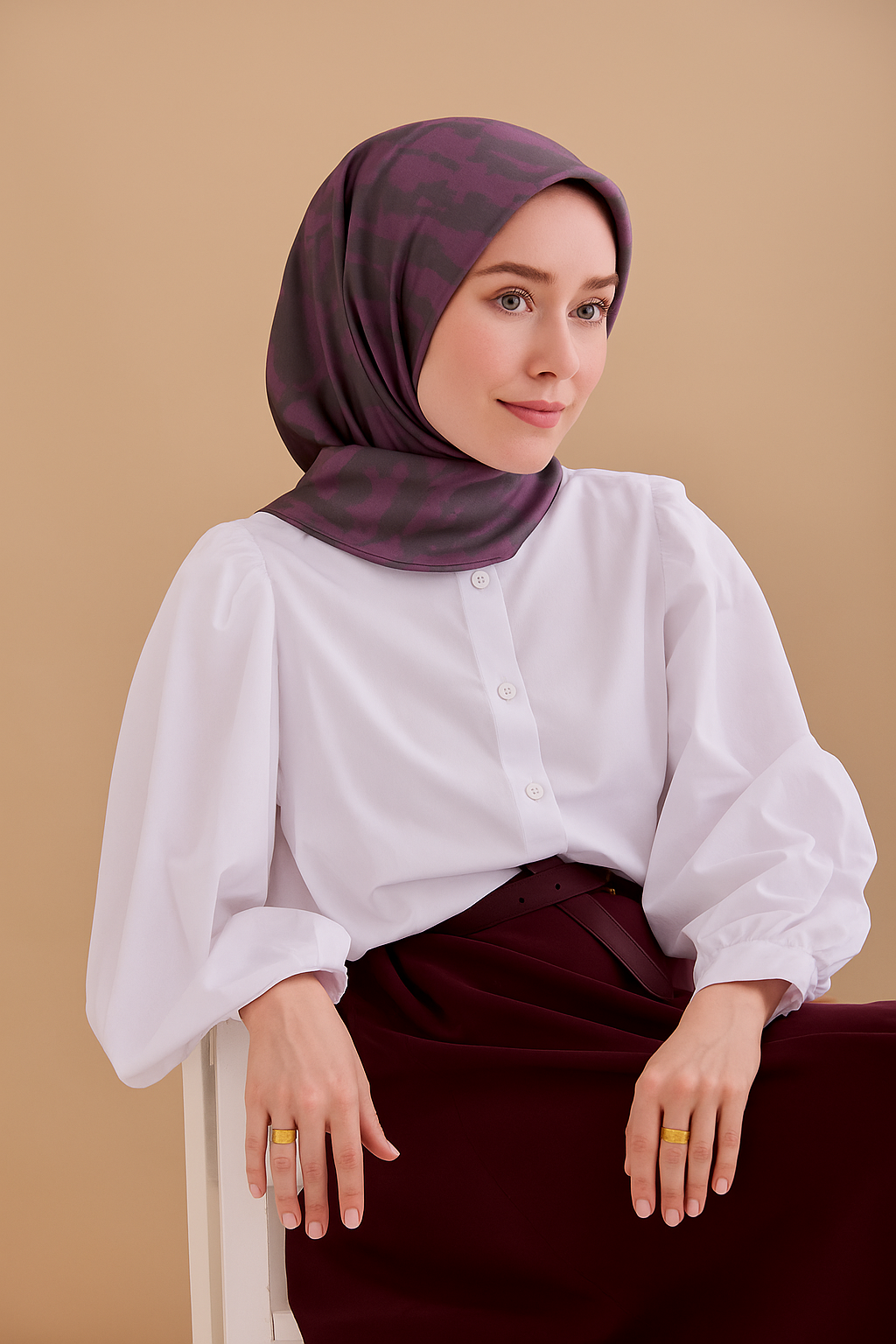 Silk Home Tivil Saf İpek 11491 - 52137 Mor Dokulu Desen