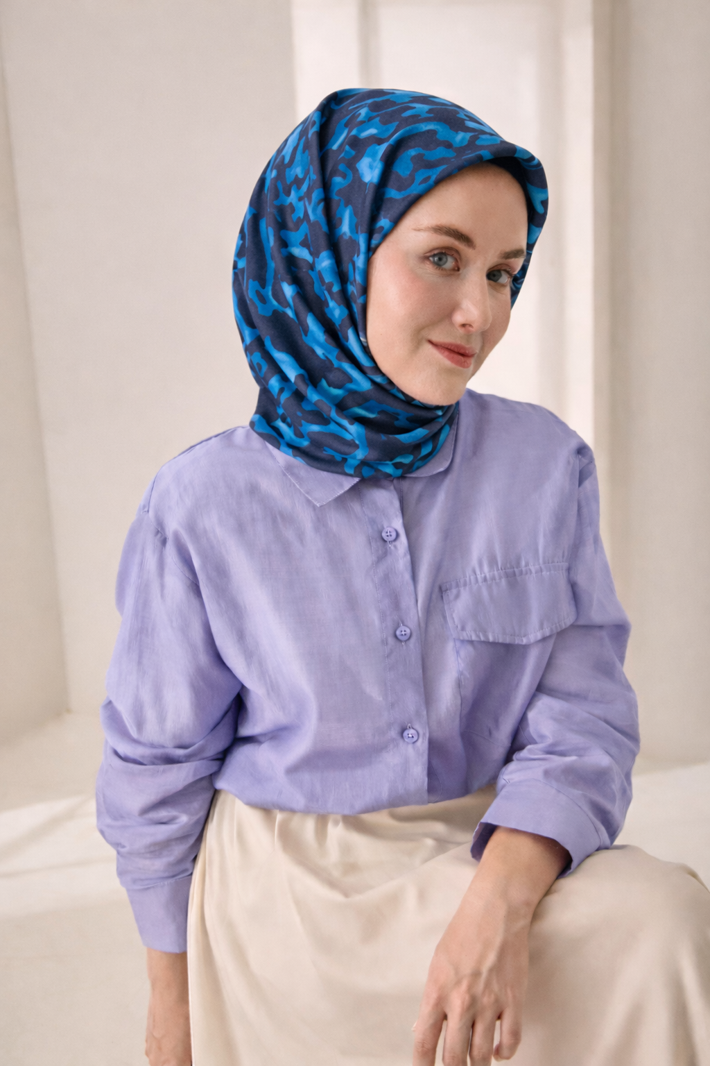 Silk Home Tivil Saf İpek 11491 - 52448 Petrol Mavi Dokulu Desen