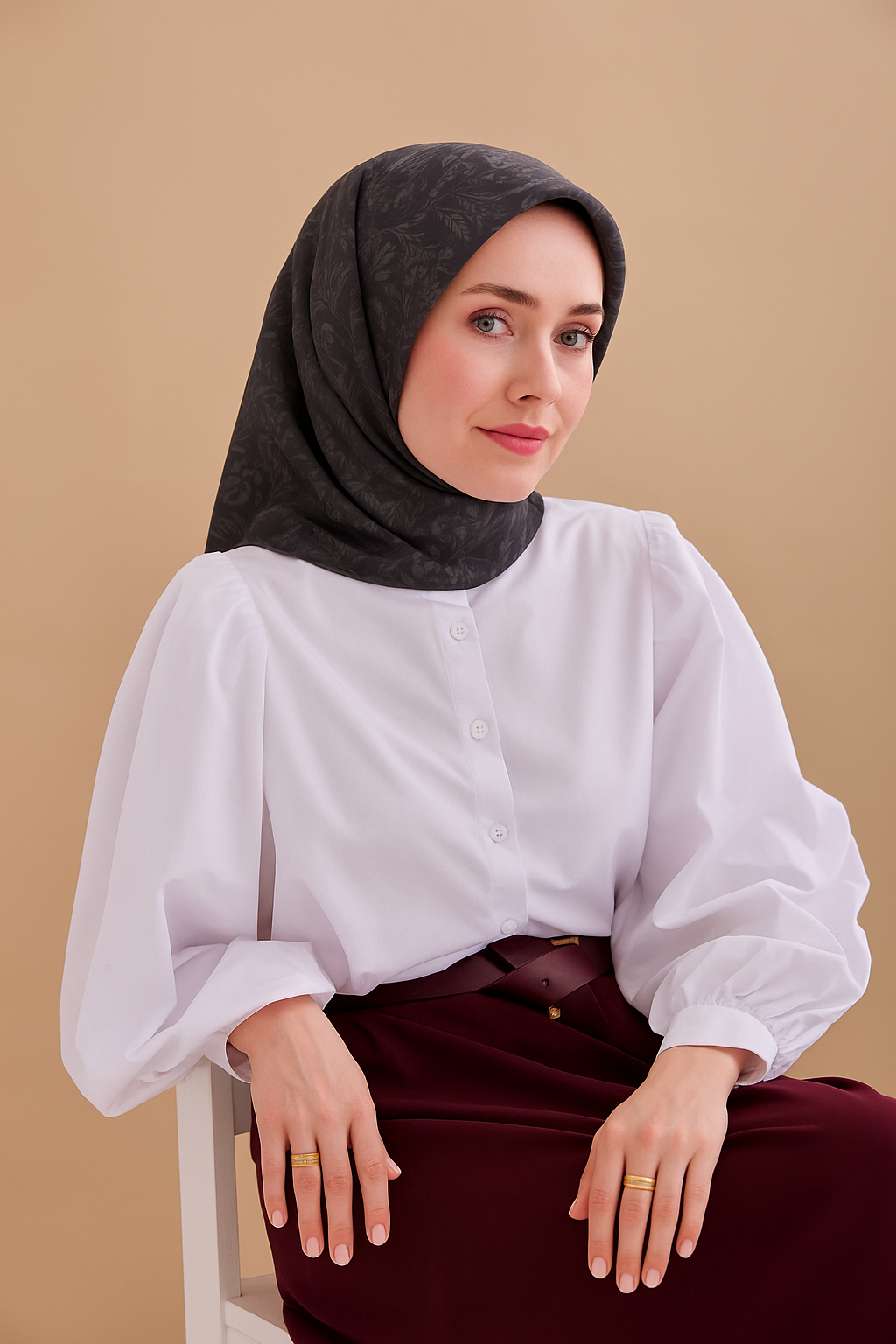 Silk Home Tivil Saf İpek 11496  - 04 Mürdüm Vizon Çiçek Desen