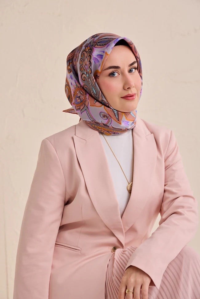 Silk Home Tivil Saf İpek 11504 - 15 Turuncu Etnik Desen 