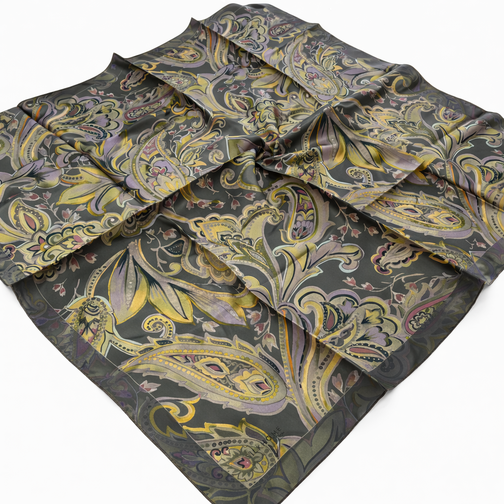 Silk Home Tivil Saf İpek 11504 - 21 Yeşil Etnik Desen 