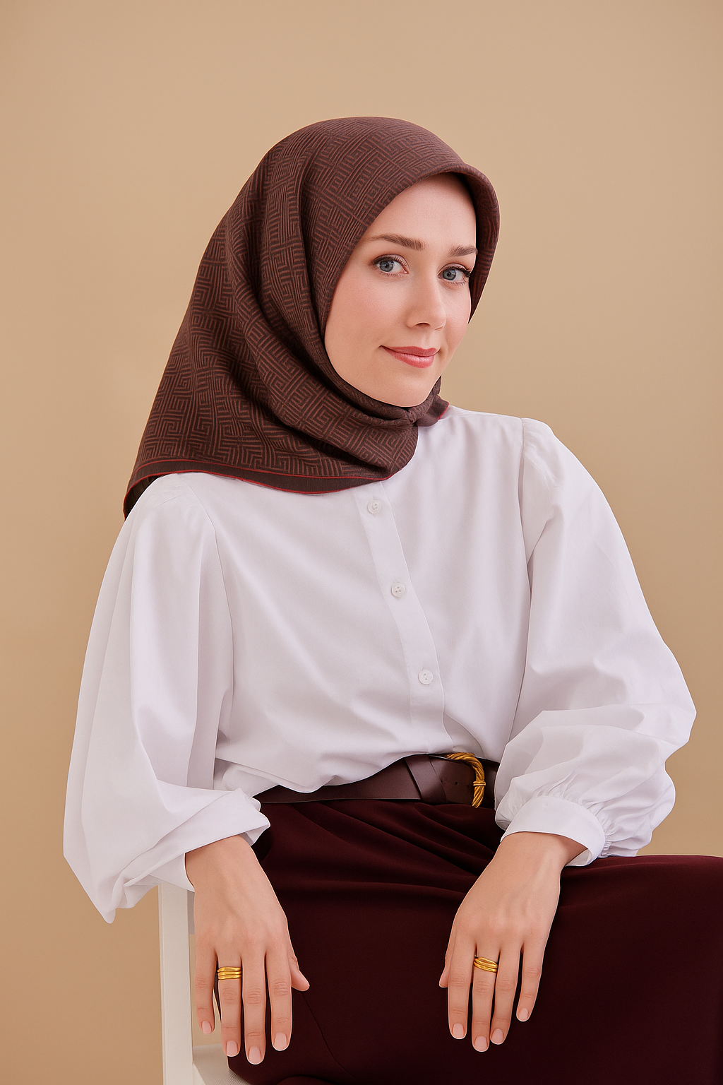 Silk Home Tivil Saf İpek 52213 Koyu Vizon Çizgi Desen
