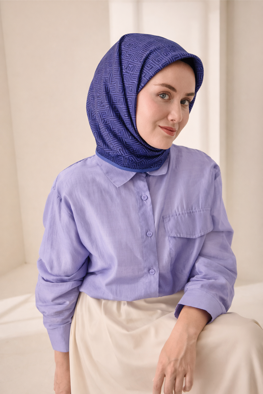 Silk Home Tivil Saf İpek 52218 - 52441 Mavi Çizgi Desen