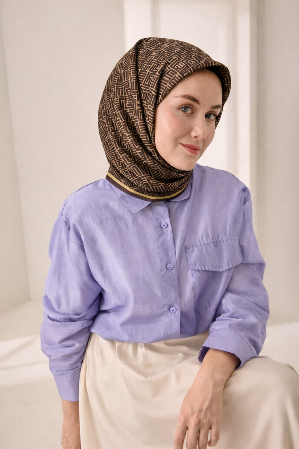 Silk Home Tivil Saf İpek 52218 - 52445 Füme Çizgi Desen