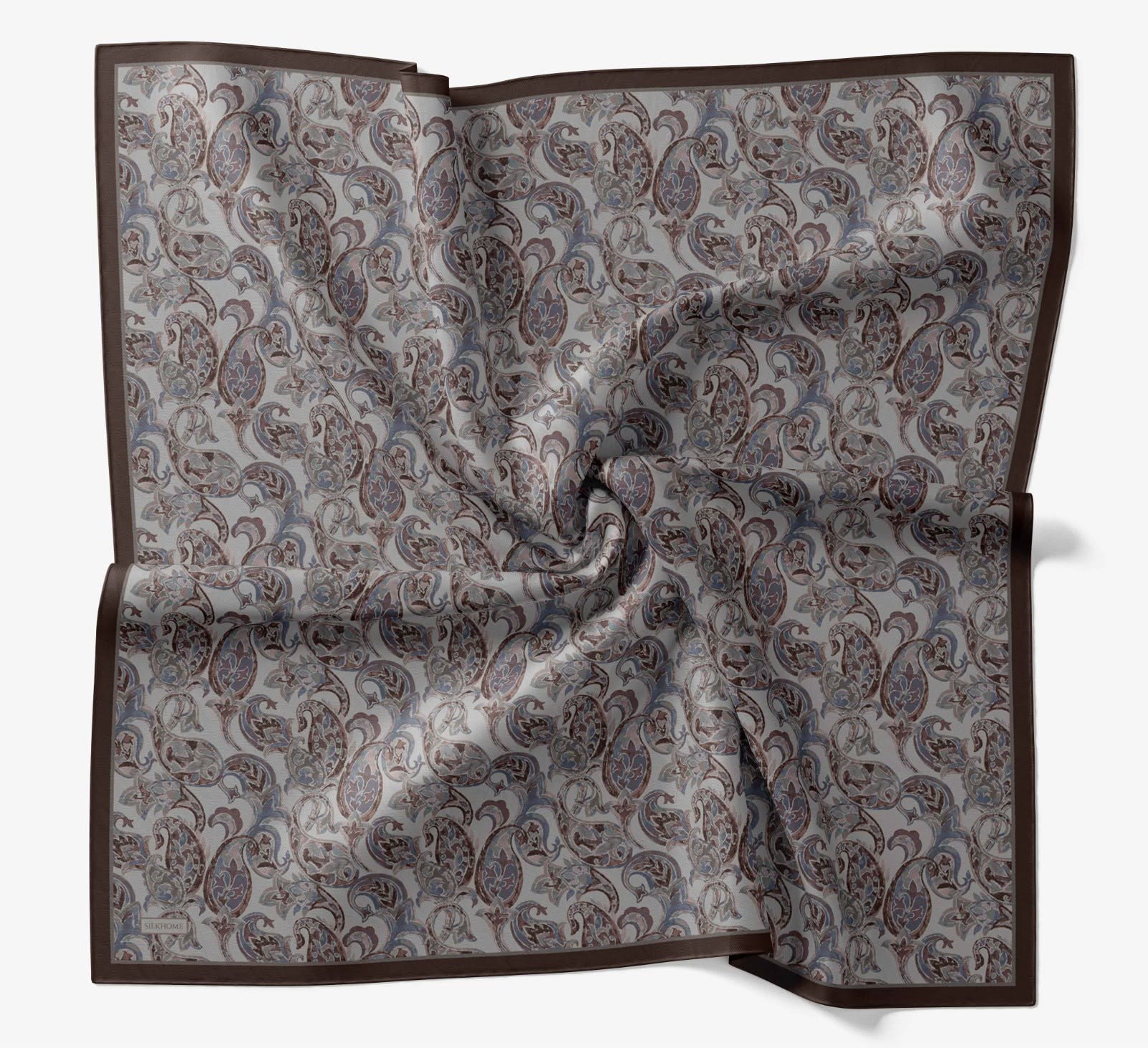 Silk Home Velora Eşarp IST Acı Kahve Etnik Desen