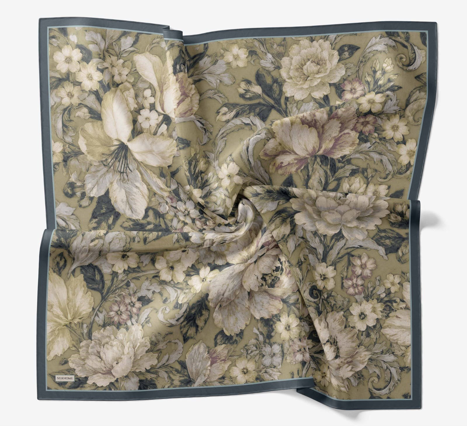 Silk Home Velora Eşarp IST Petrol Yeşili  Çiçek Desen