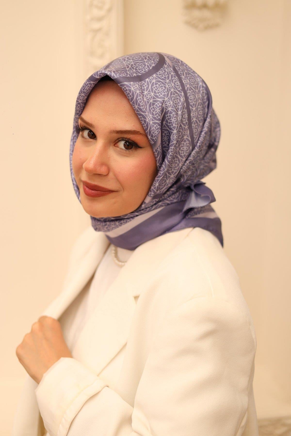 Silkhome Shiny Eflatun, Gümüş Işıltılı Eşarp IST 75002 - 23