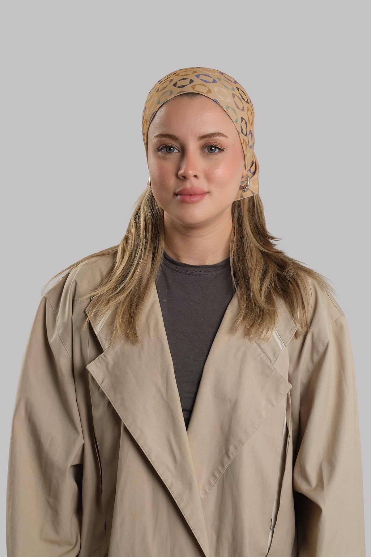 Sütlü Kahve Pratik Hazır Geçmeli Buff Bandana Sandy Geometrik Desenli Boru Bone 2416_26