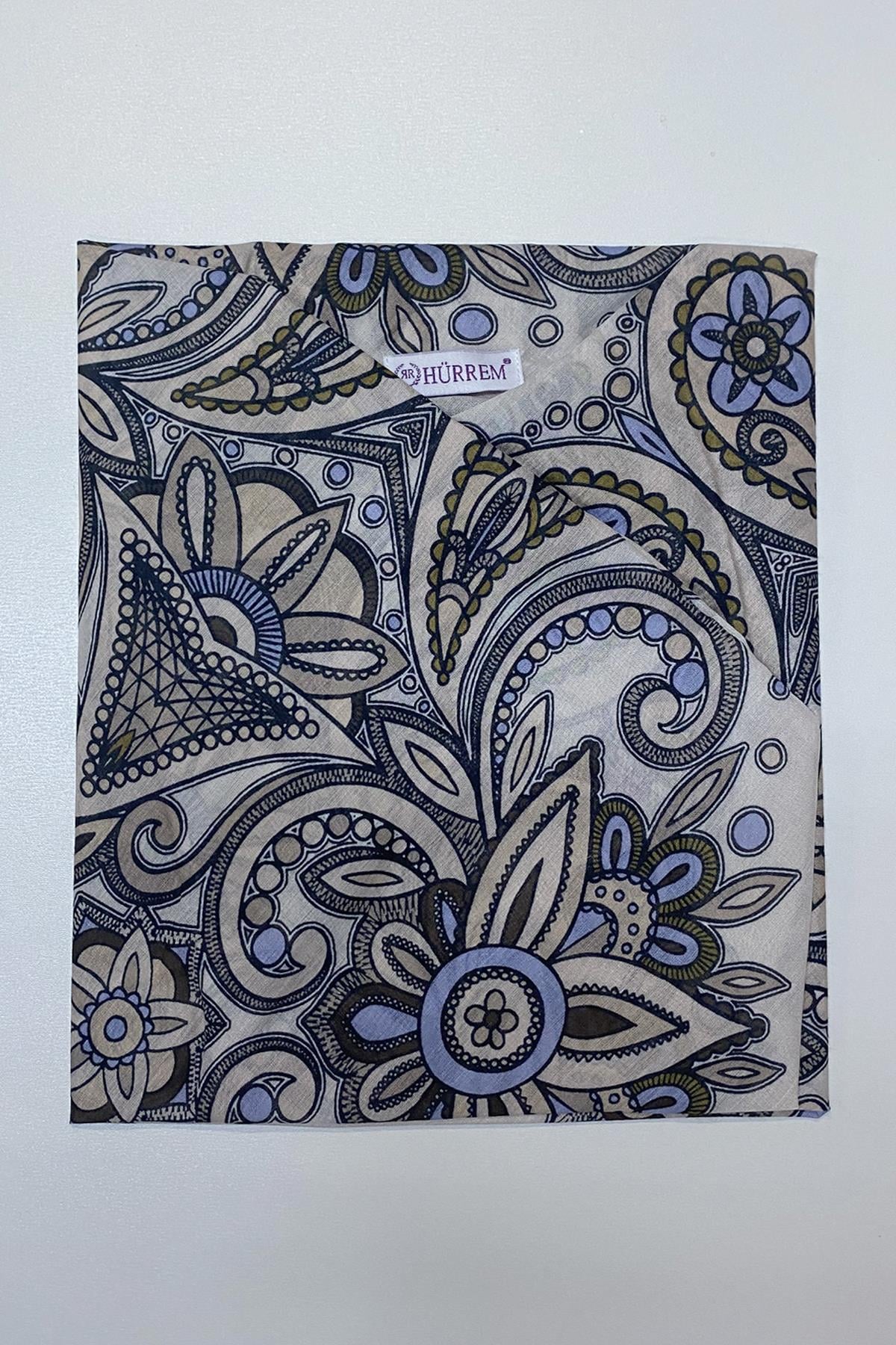 Taş Pratik Hazır Geçmeli Tesettür Bone Kesik Elyaf Retro Desenli 2409_46