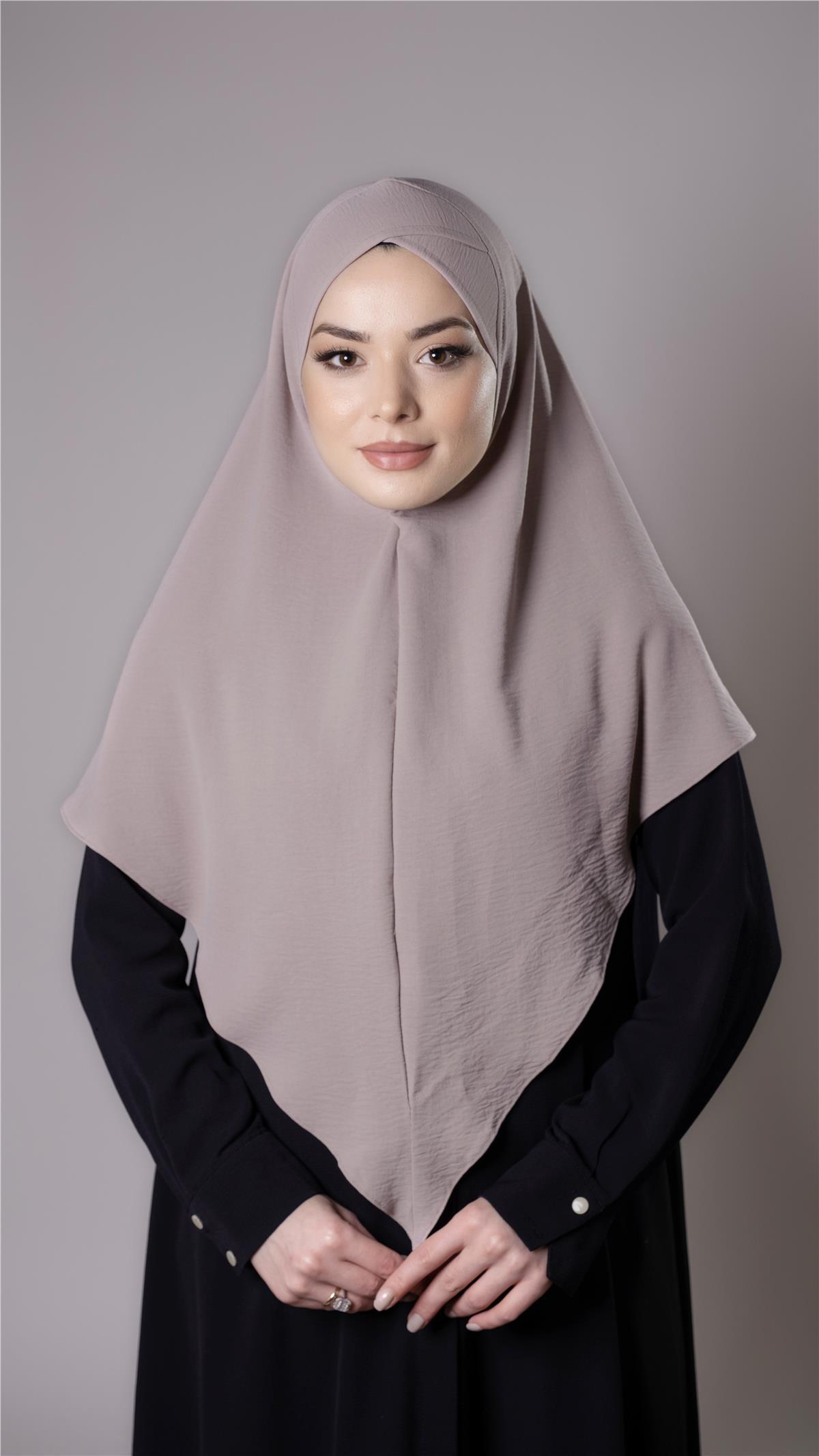 Taş Pratik Hazır Geçmeli Tesettür Eşarp Aerobin Kumaş  Çapraz Hijab 2307_46