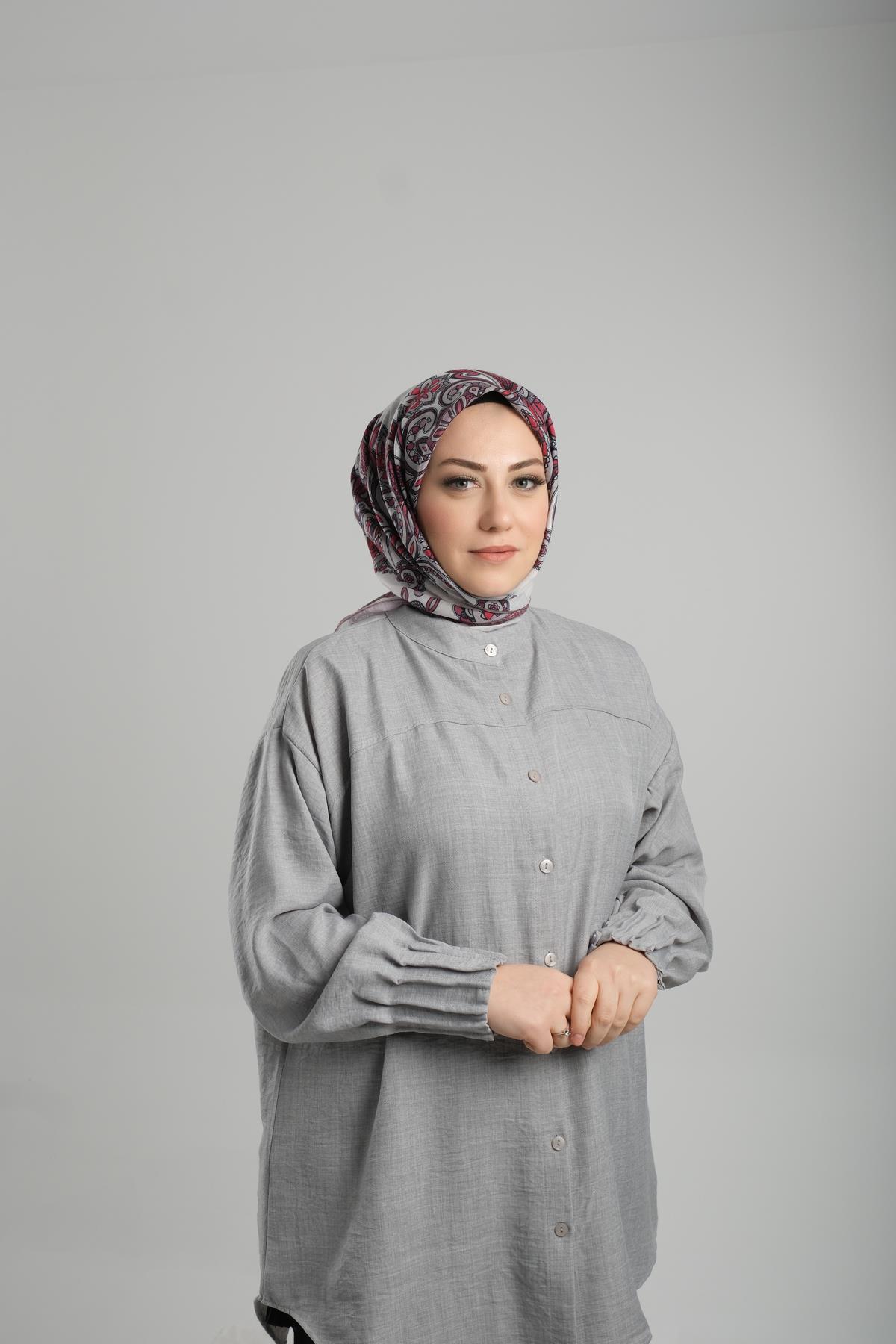 Violet Desenli Eşarp Kesik Elyaf Pamuksu Etnik Dijital Baskılı 202207_21