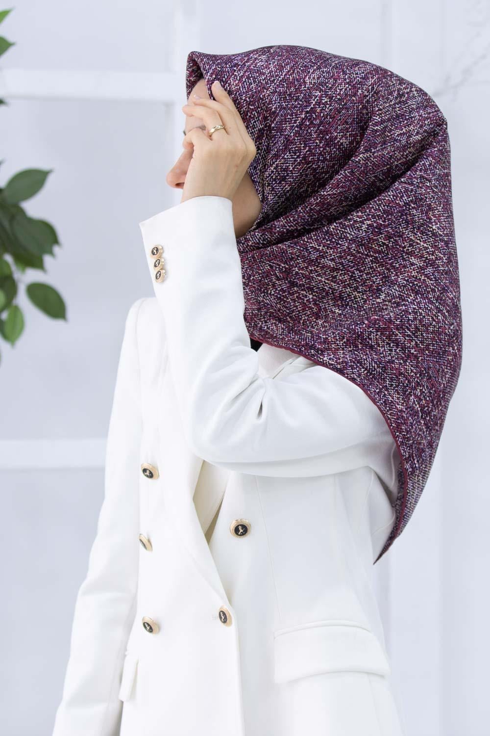 Vissona Tivil İpek Eşarp 50075-0018-0044  Bordo