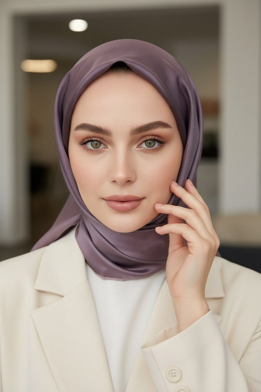 Vissona Tivil İpek Eşarp 51279 - 0019 Pudra Degrade Desen