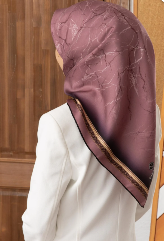 Vissona Tivil İpek Eşarp 60307-0020 Pembe Karışık Desen