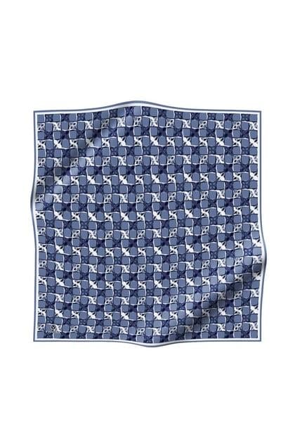 Vissona Tivil İpek Eşarp 60994 - 19 - 0031 - 0033 İndigo Lacivert Batik Desen