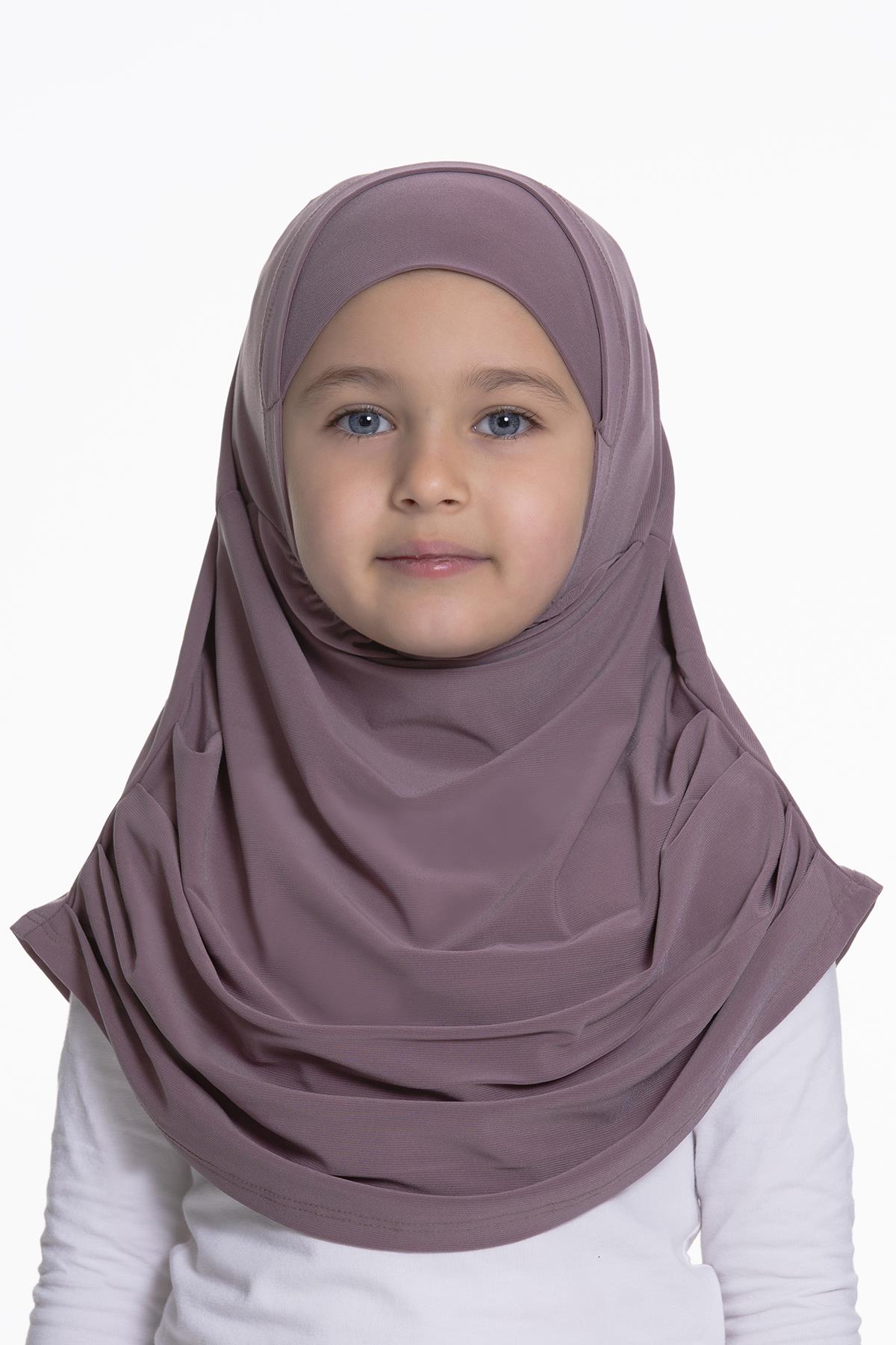 Vizon Pratik Hazır Geçmeli Çocuk Tesettür Bone Sandy Kumaş Kendinden Boneli 78_10