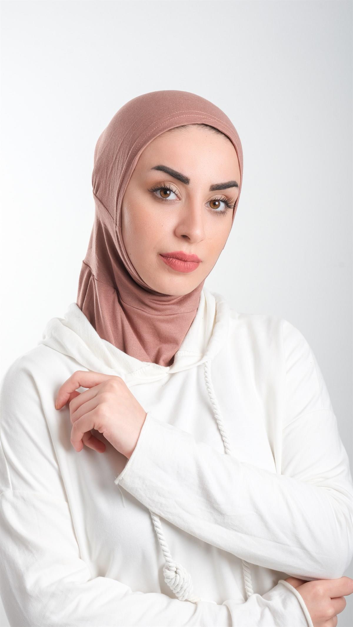 Vizon Pratik Hazır Geçmeli Tesettür Bone Sandy Kumaş Spor Hijab 2113_10