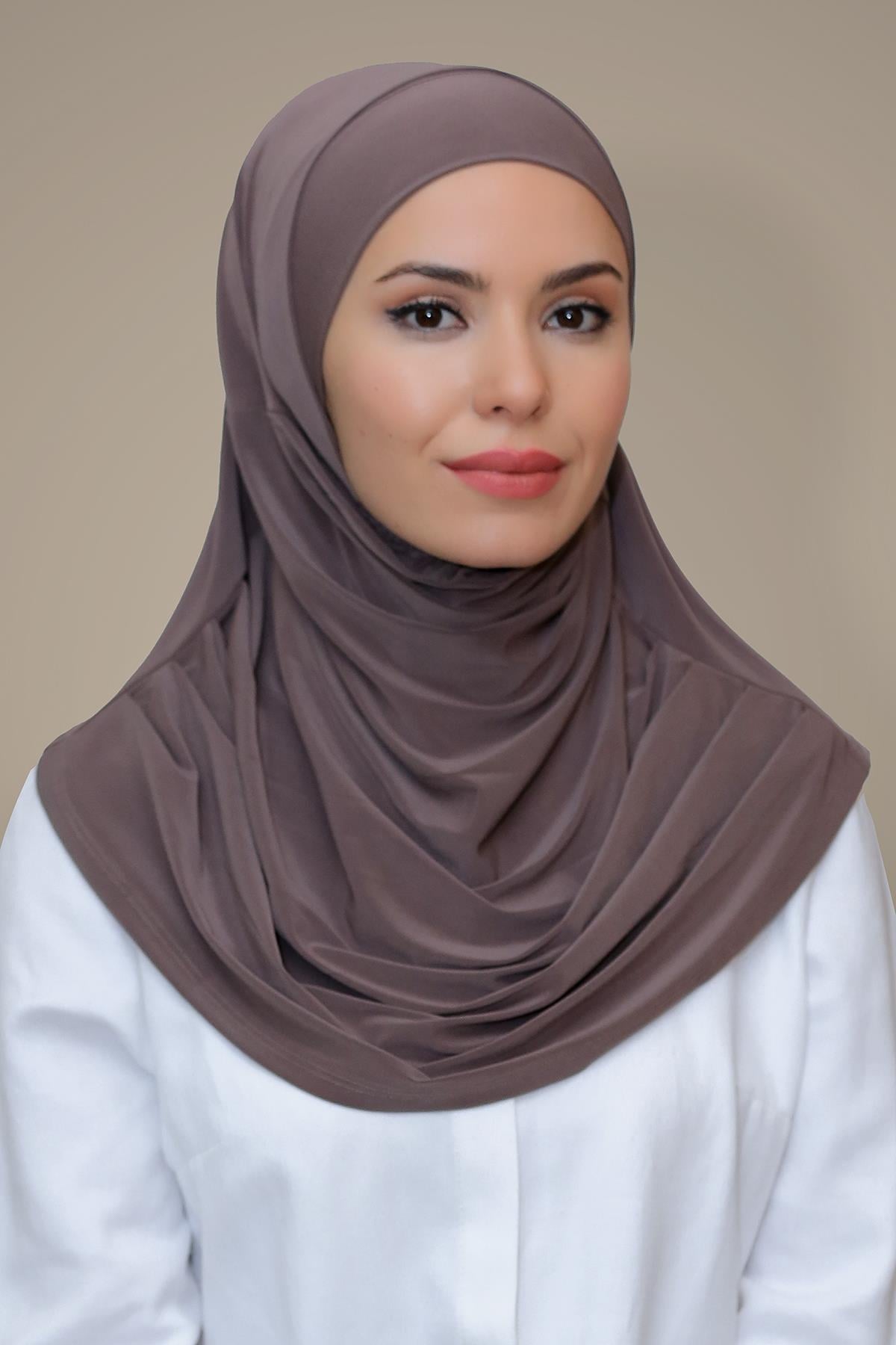 Vizon Pratik Hazır Geçmeli Tesettür Eşarp Sandy Kumaş Kendinden Boneli 1290_10