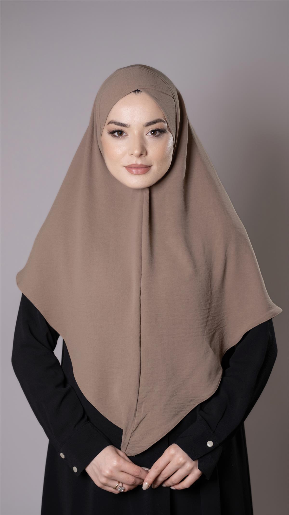 Yavru Ağzı Pratik Hazır Geçmeli Tesettür Eşarp Aerobin Kumaş  Çapraz Hijab 2307_35