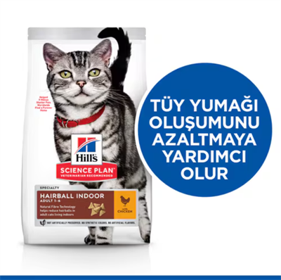 Hills Science Plan Hairball&Indoor Tavuklu Yetişkin Kedi Maması