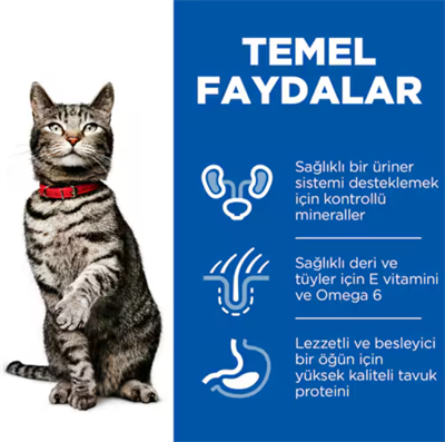 Hills Science Plan Urinary-İdrar Yolu Destekleyici Tavuklu Yetişkin Kedi Maması