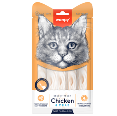 WANPY CHİCKEN CRAB KEDİ ÖDÜL MAMASI 5X14GR