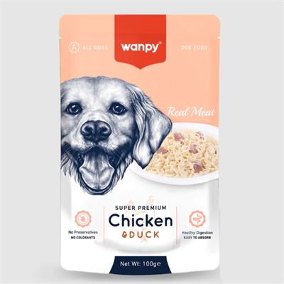 Wanpy Tavuklu & Ördekli Pouch Yaş Köpek Maması 100 g