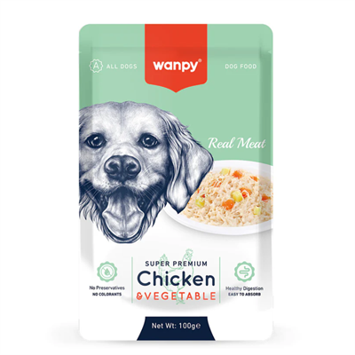 Wanpy Tavuklu & Sebzeli Pouch Yaş Köpek Maması 100 g