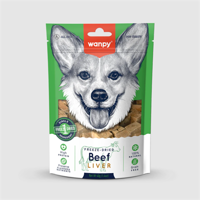 Wanpy Kurutulmuş %100 Gerçek Dana Ciğeri Köpek Ödülü 40 g