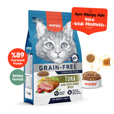 Wanpy Tahılsız Ton Balıklı Yetişkin Kedi Maması 1.5 kg