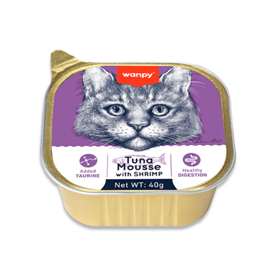 Wanpy Ton Balıklı ve Karidesli Alutray Yaş Mama 40 gr