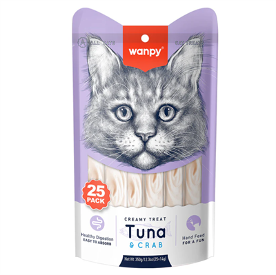 Wanpy Ton Balıklı & Yengeçli Krema Kedi Ödülü 24X14 gr