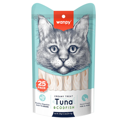 Wanpy Ton & Morina Balıklı Krema Kedi Ödülü 25X14 gr